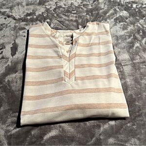 Cupio Beige and White Striped Top